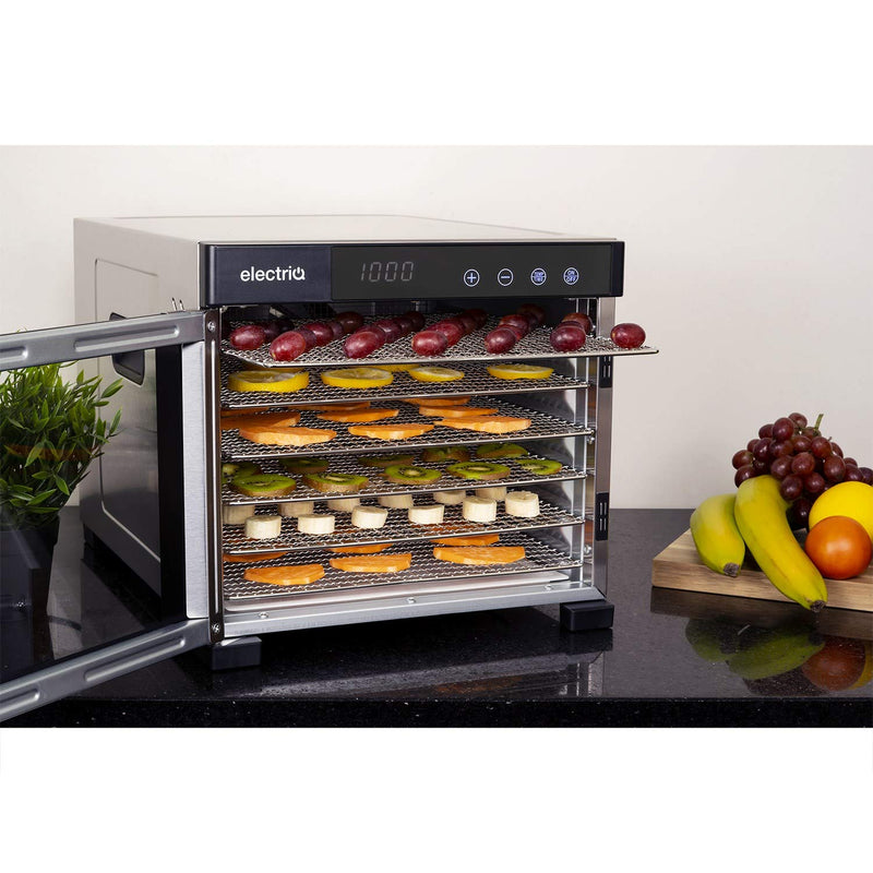 electriQ Stainless Steel Food Dehydrator - 6 Shelves, 650W