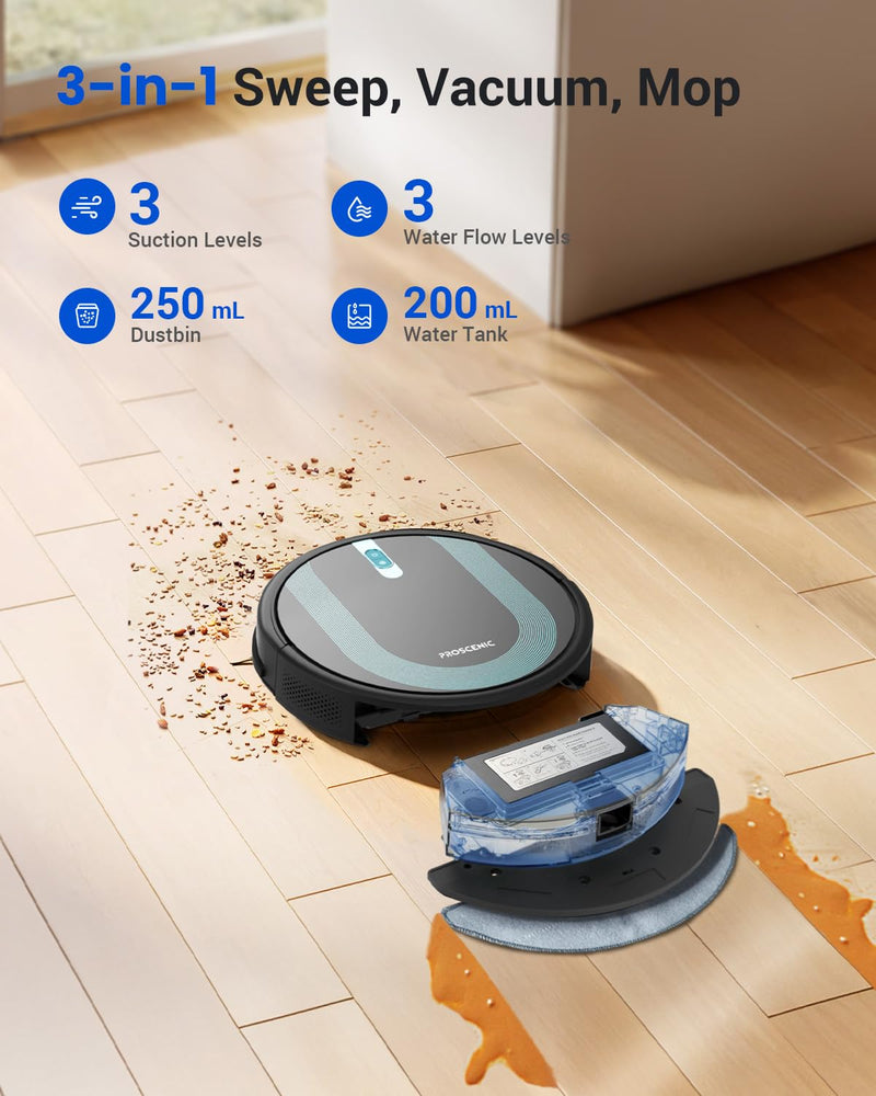 Proscenic 850T Robot Vacuum - 3000Pa, WiFi/Alexa, Self-Charging