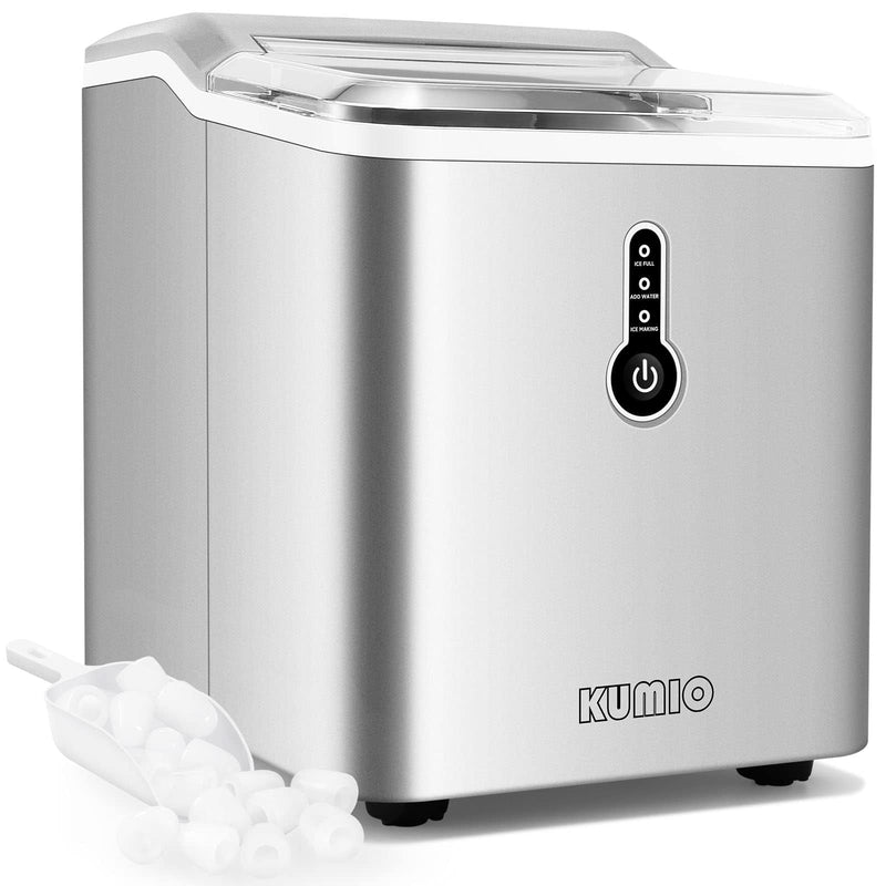 KUMIO Ice Maker Countertop, 12kg/24h, 9 Bullet Ice, Portable, Black