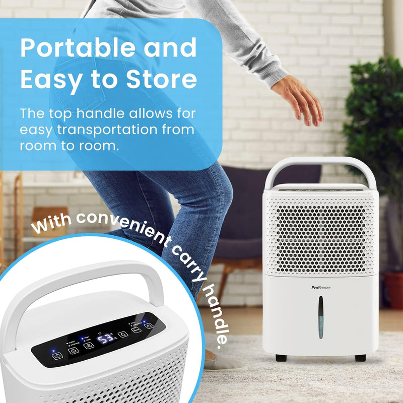 Pro Breeze 12L Dehumidifier: Digital Display, Sleep Mode, Timer