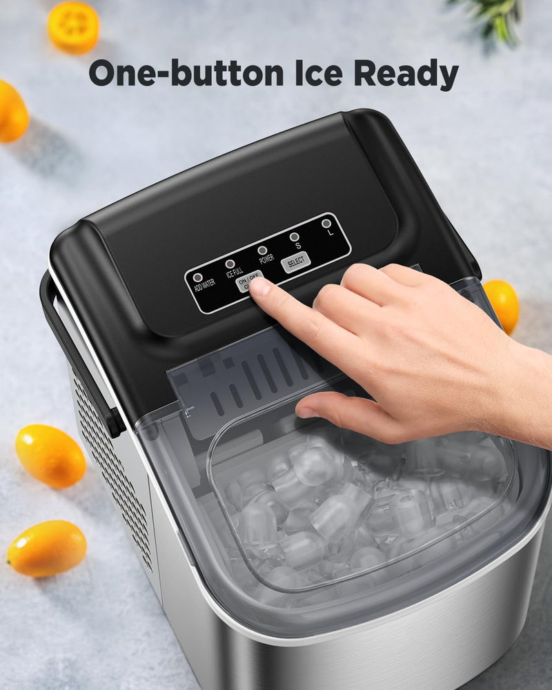 Silonn Countertop Ice Maker - 9 Cubes in 6 Mins, 12KG/24Hrs