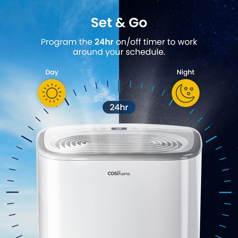 Cosi Home 12L/Day Dehumidifier - Energy Efficient Moisture Remover