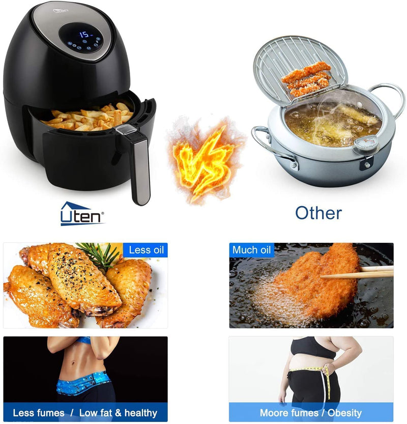 Uten 10L Digital Air Fryer Oven: 12 Preset Menus, LED Touch