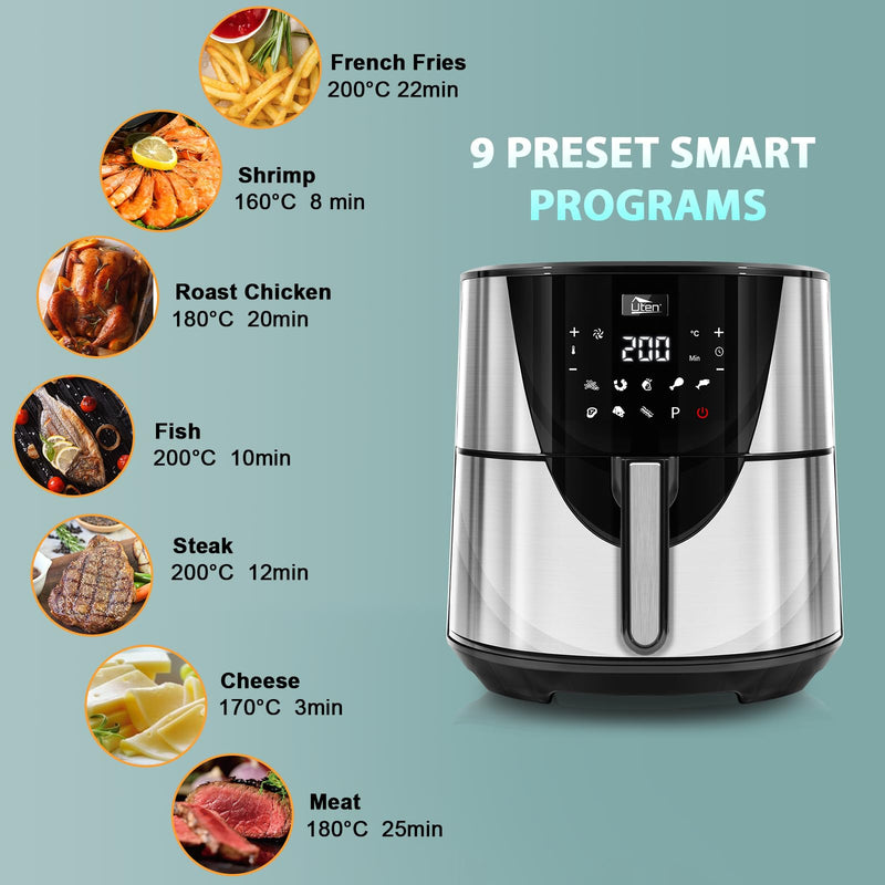 Uten 5.5L Air Fryer Oven, 1700W Rapid Air Technology, Healthy Cooking