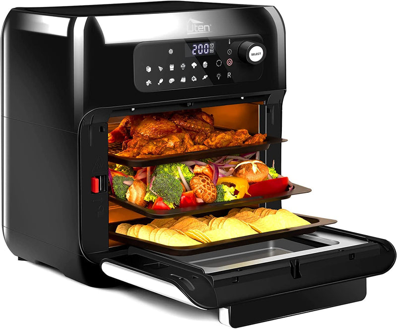 Uten 10L Digital Air Fryer Oven: 12 Preset Menus, LED Touch