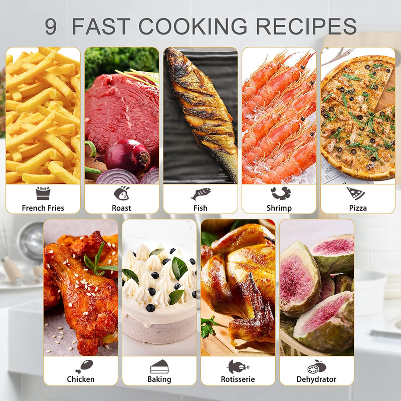 LLIVEKIT 12L Family Air Fryer: 12 Presets, Oil-Free, 1800W, Rosa