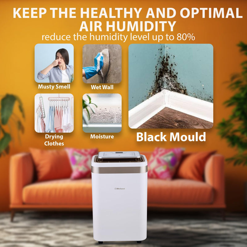 Belaco 12L/Day Dehumidifier: Portable, Digital Display