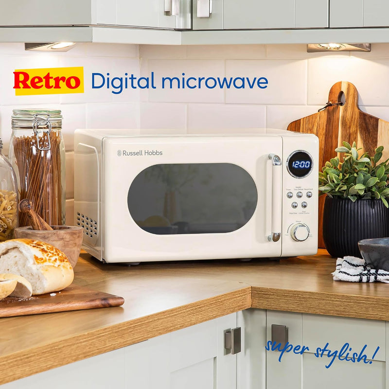 Russell Hobbs Retro 20L Grey Digital Microwave - 800W