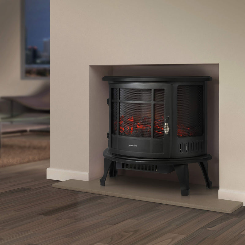 Warmlite WL46017 Bath Log Fire - 1800W, Black