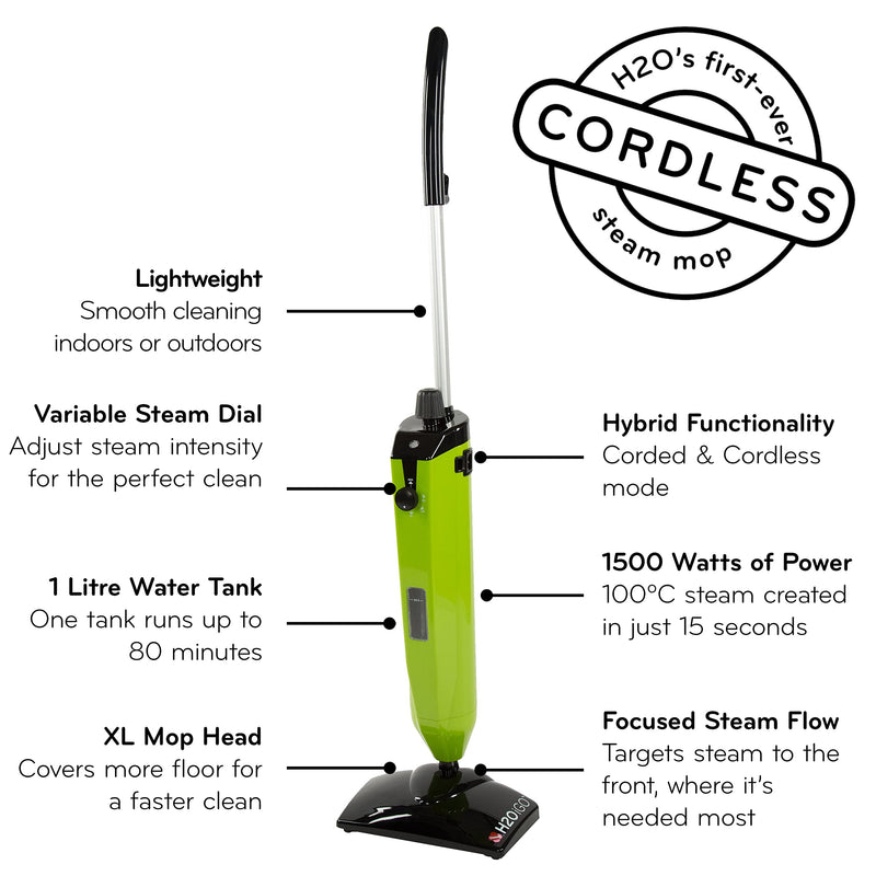 H2O HD Steam Mop & Handheld Cleaner, Multi-Surface Use