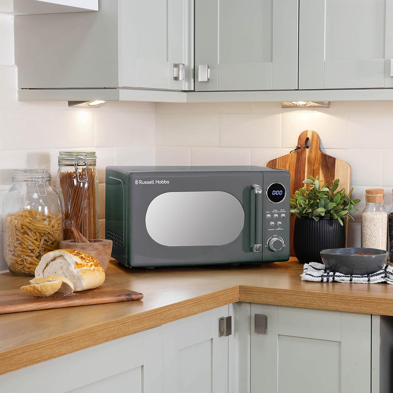 Russell Hobbs Retro 20L Grey Digital Microwave - 800W