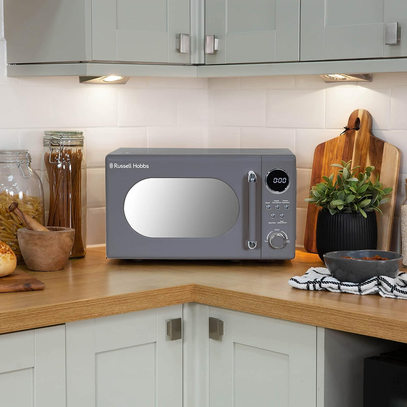 Russell Hobbs Retro 20L Grey Digital Microwave - 800W