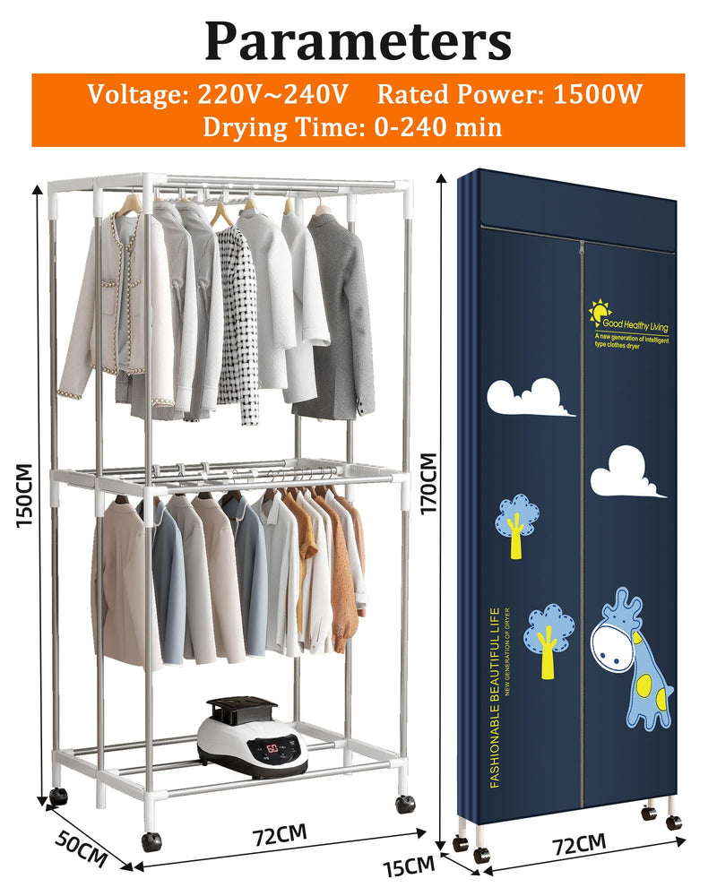 KASYDoFF Electric Clothes Dryer, 16KG Capacity, Remote Control