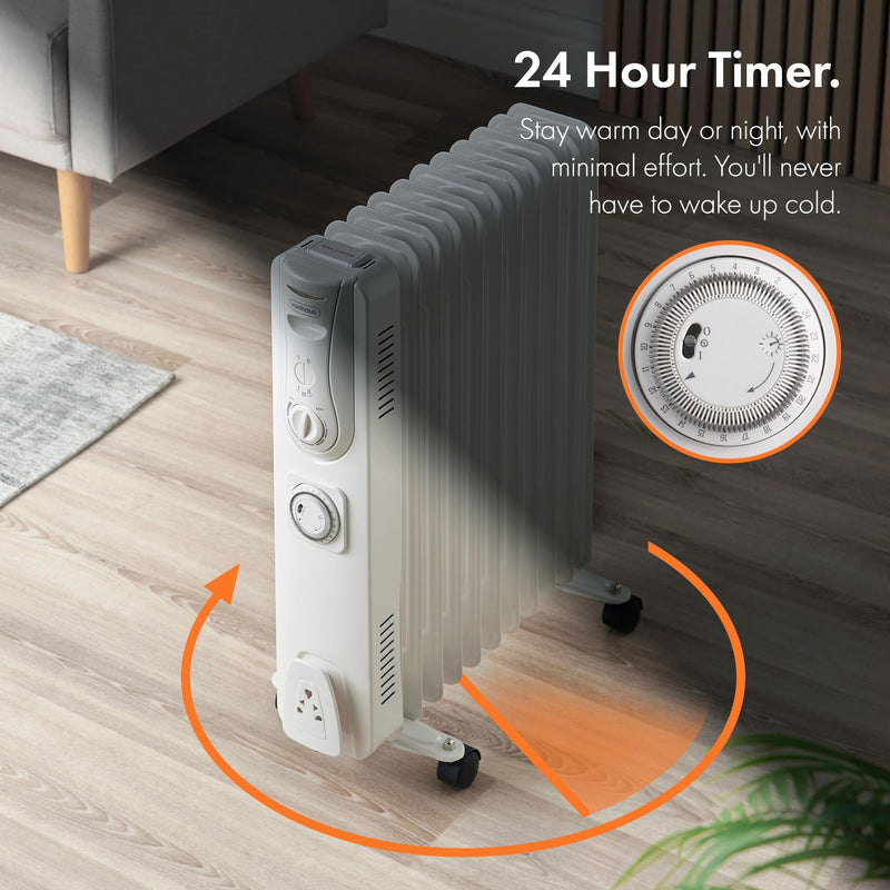 VonHaus 11 Fin Oil Filled Radiator: Portable Electric Heater