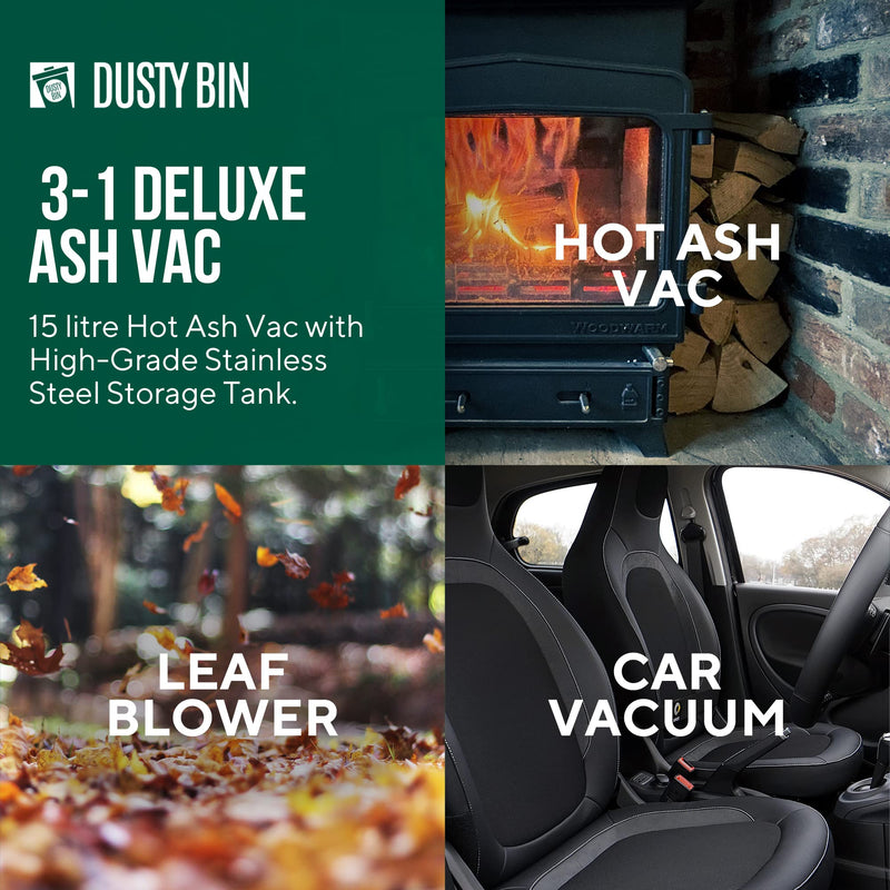 Dusty Bin DB19R Rechargeable Ash Vacuum - Cordless Fireplace Vac