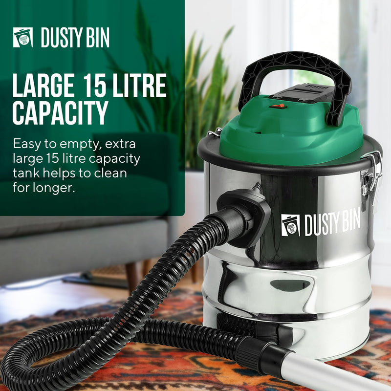 Dusty Bin DB19R Rechargeable Ash Vacuum - Cordless Fireplace Vac