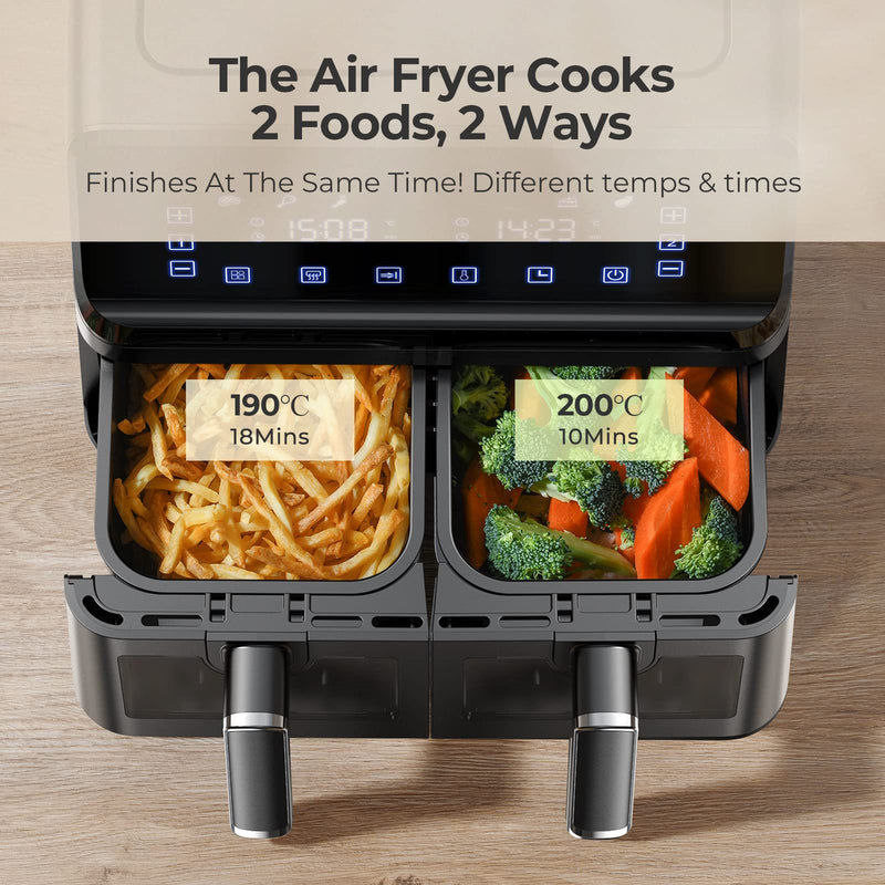 OSTBA 7.5L Oil-Free Air Fryer: Clear Window, LED Touch Screen