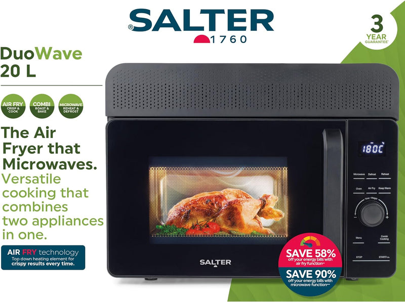 Salter DuoWave Air Fryer & Microwave: 26L, 10 Modes