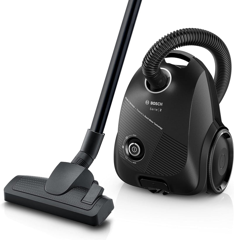 Bosch Serie 2 ProEco Bagged Cylinder Vacuum Cleaner, 600W, Black