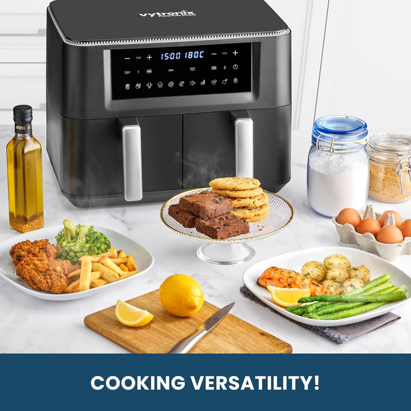 Vytronix DD9L Dual Zone Air Fryer: 9L, 2400W, 11 Pre-sets