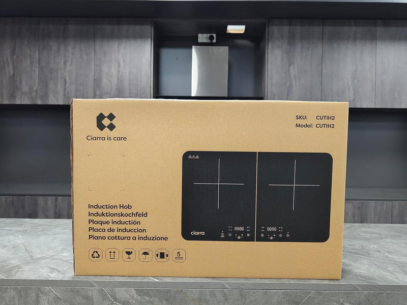 CIARRA CBTIH2 Portable Induction Hob 2800W Double Cooking Zones