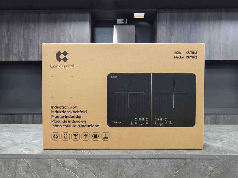 CIARRA CBTIH2 Portable Induction Hob 2800W Double Cooking Zones